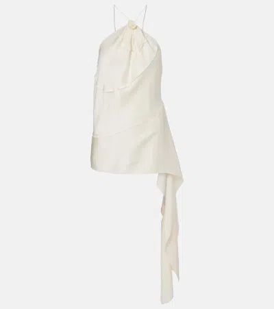 Victoria Beckham Gathered Halterneck Top In White