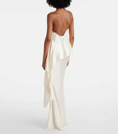 Victoria Beckham Gathered Halterneck Top In White