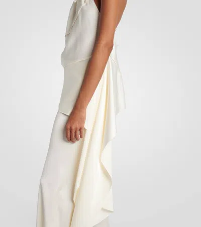 Victoria Beckham Gathered Halterneck Top In White