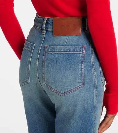 Victoria Beckham Alina Stretch High Rise Straight Leg Jeans In Medium Wash