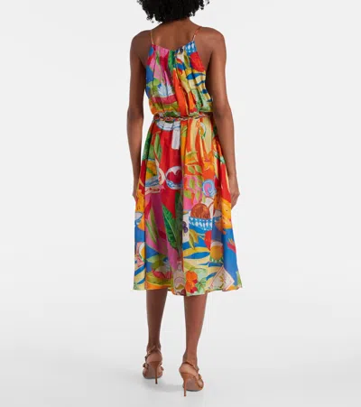Farm Rio Multicolor Summer Picnic Midi Dress