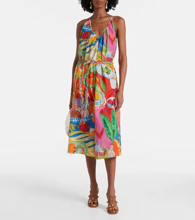 Farm Rio Multicolor Summer Picnic Midi Dress
