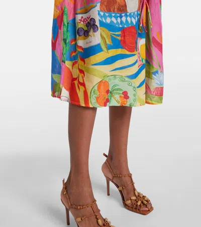 Farm Rio Multicolor Summer Picnic Midi Dress