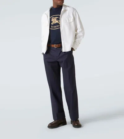 Burberry Knight Stamp Cotton T-shirt In Black