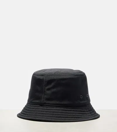 Moncler Cotton Lining Stitched Brim Hat In Black