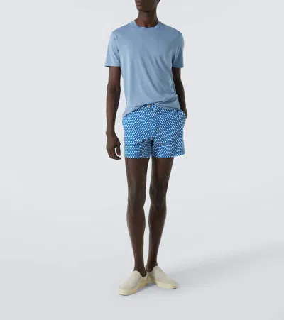 Tom Ford Classic Crewneck Short-sleeved T-shirt In Blue