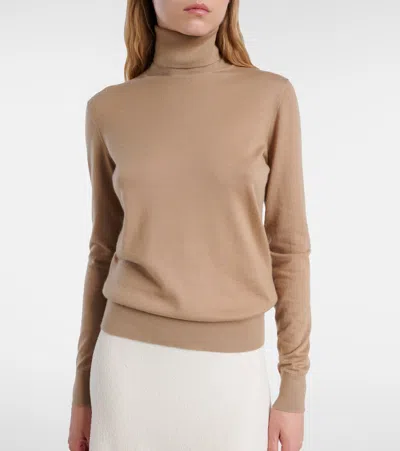 Ralph Lauren Turtleneck Cashmere Sweater In Brown
