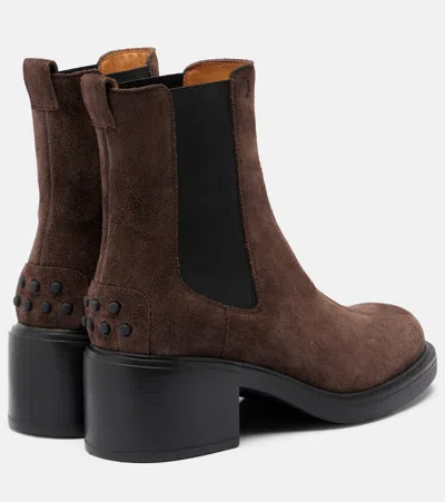 Tod's Gomma T60 73l Tronchetto Elast. Boots Brown In Brown