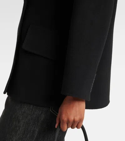 S Max Mara Lukas Wool Double Breasted Short Coat In Black