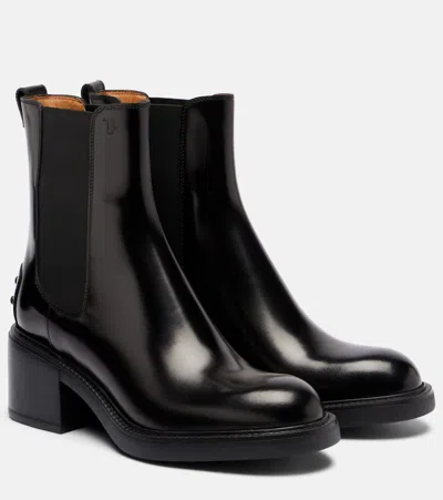 Tod's Leather Chelsea Boots In Brown