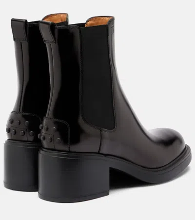 Tod's Leather Chelsea Boots In Brown