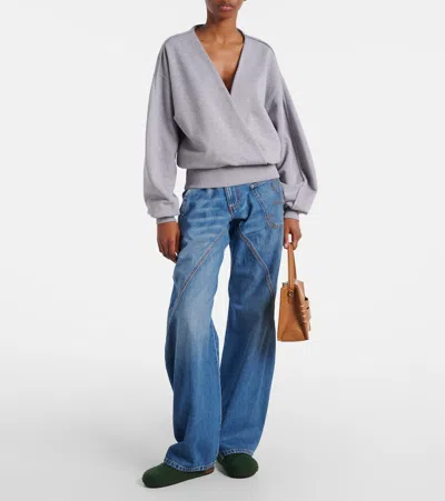 Jw Anderson Slip-on Mules With Fuzzy Texture And Buckle Detail In Green