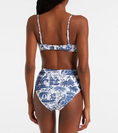 Staud Jo Printed Recycled Underwired Balconette Bikini Top In Multi