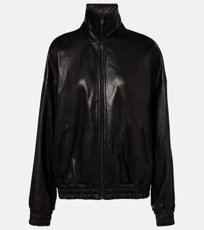 Acne Studios Zip-up Leather Jacket In Brown