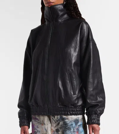Acne Studios Zip-up Leather Jacket In Brown