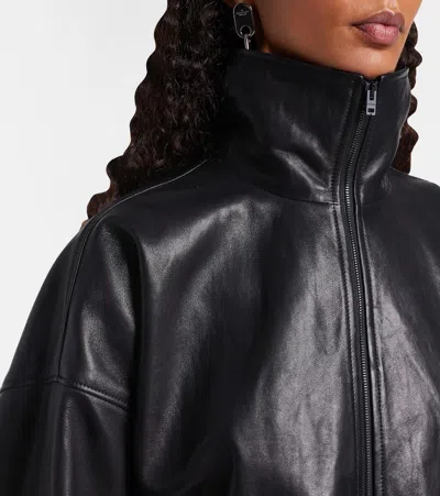 Acne Studios Zip-up Leather Jacket In Brown