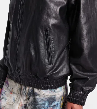 Acne Studios Zip-up Leather Jacket In Brown