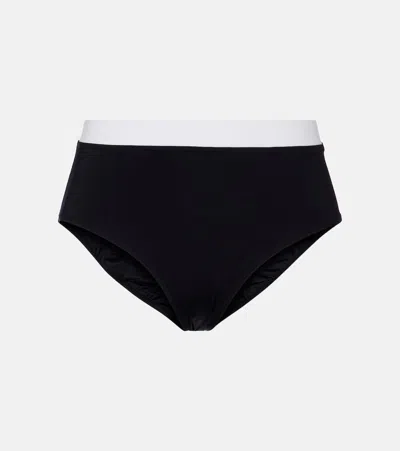 Staud Devon High-rise Bikini Bottoms In Black