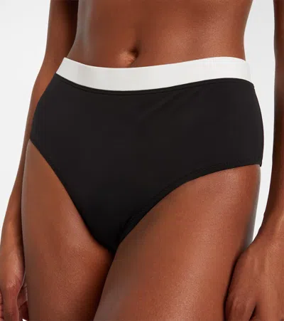 Staud Devon High-rise Bikini Bottoms In Black