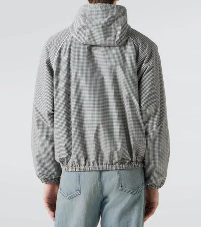 Miu Miu Checked Technical Jacket In Gray