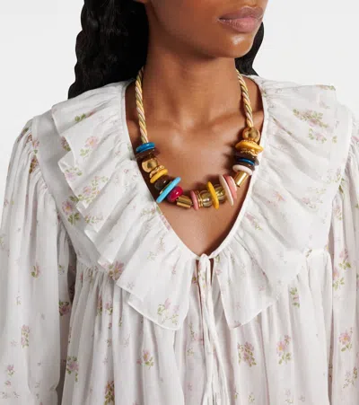 Chloé Floral-print Cotton Voile Ruffle Mini Dress In White