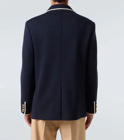 Valentino Double-breasted Blazer Gold Buttons In Black