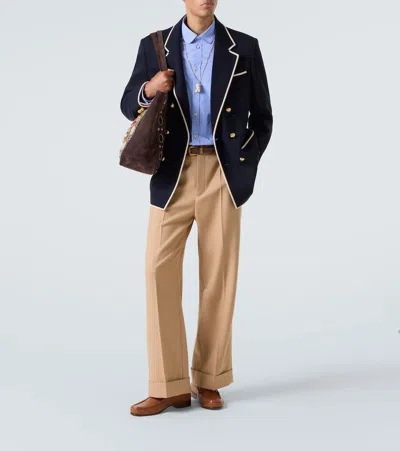 Valentino Double-breasted Blazer Gold Buttons In Black