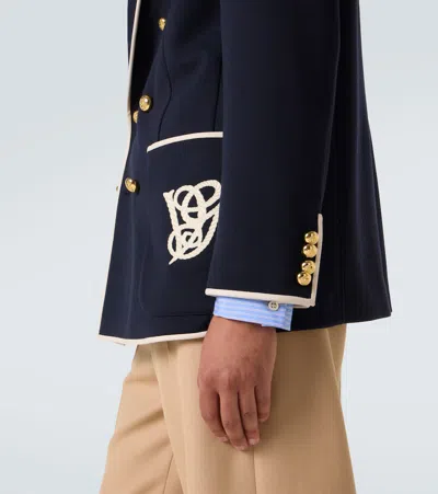 Valentino Double-breasted Blazer Gold Buttons In Black