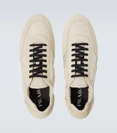 Prada Collapse Lace-up Sneakers In Neutral