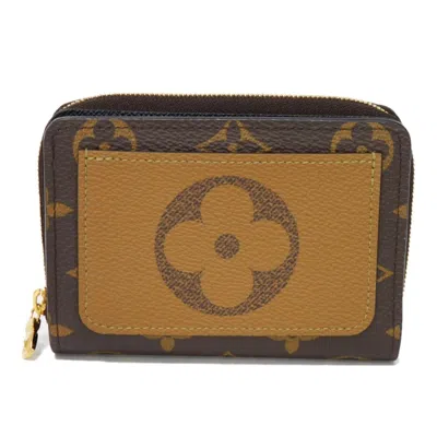 Pre-owned Louis Vuitton Black Brown Marron Monogram Reverse Noir Monogram Reverse Leather Wallet (bi-fold) (pr