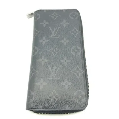 Pre-owned Louis Vuitton Black Monogram Eclipse Long Wallet (bi-fold) ()