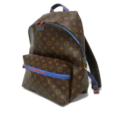 Pre-owned Louis Vuitton Blue Brown Monogram Taiga Leather Monogram Backpack ()