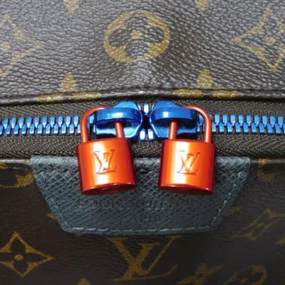 Pre-owned Louis Vuitton Blue Brown Monogram Taiga Leather Monogram Backpack ()