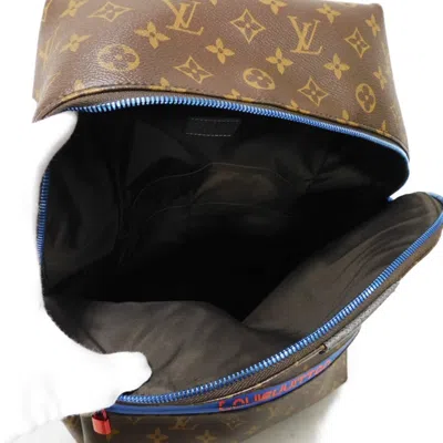 Pre-owned Louis Vuitton Blue Brown Monogram Taiga Leather Monogram Backpack ()