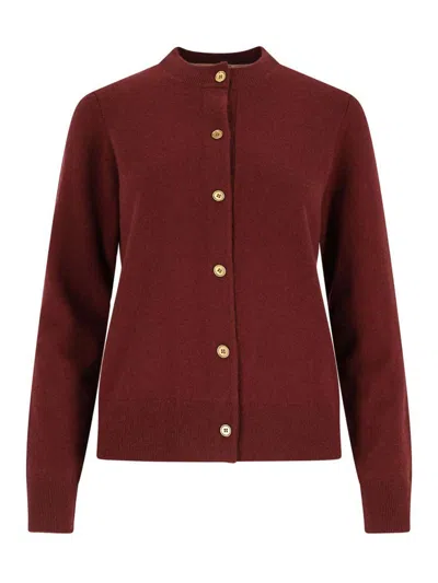 Burberry 'ekd' Cashmere Cardigan In Red