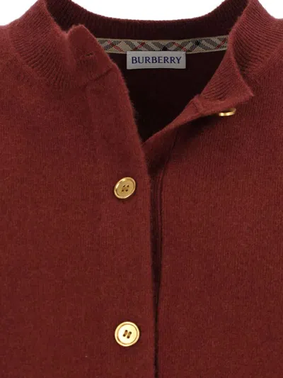 Burberry 'ekd' Cashmere Cardigan In Red
