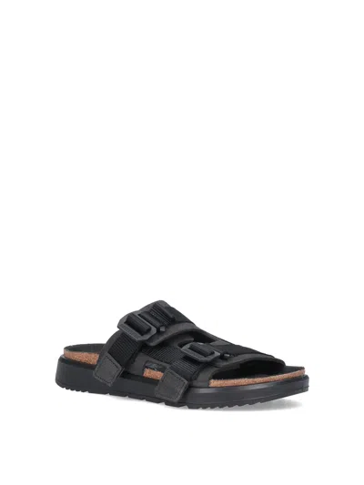 Birkenstock Heeled Sandals With Flat Sole And Open Toe In Black