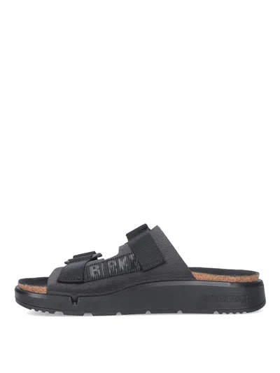 Birkenstock Heeled Sandals With Flat Sole And Open Toe In Black