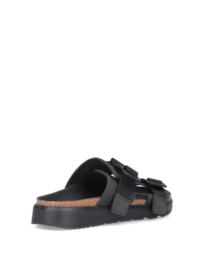 Birkenstock Heeled Sandals With Flat Sole And Open Toe In Black