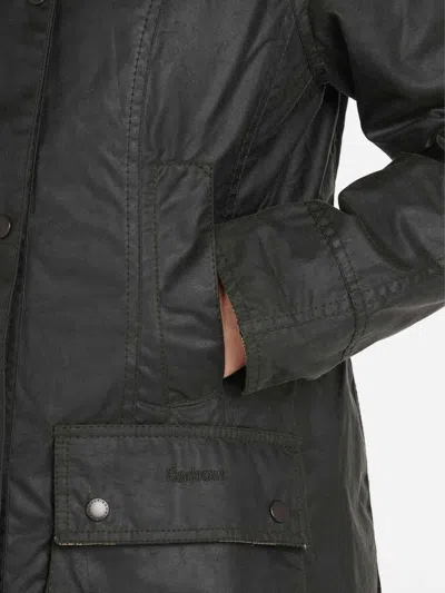 Barbour Classic Button-up Coat With Corduroy Collar In Black