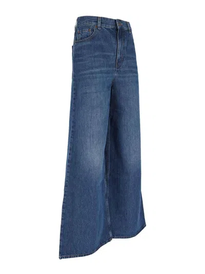 Chloé Chloe' Wide Leg Denim Jeans In Black