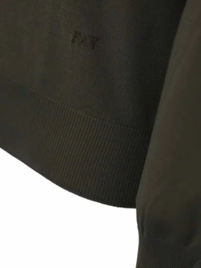 Fay Pullover Sweater In Cotton In Gray