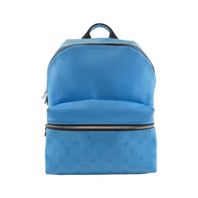 Pre-owned Louis Vuitton Blue Taigarama Leather Backpack ()