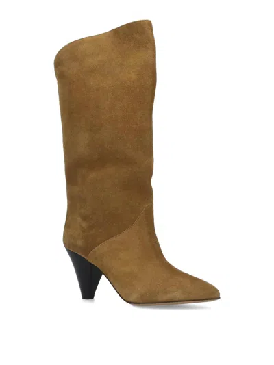 Isabel Marant Heel Cone Knee Pointed Suede In Brown