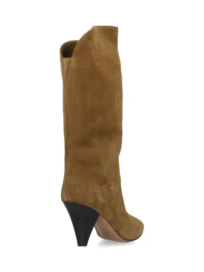 Isabel Marant Heel Cone Knee Pointed Suede In Brown