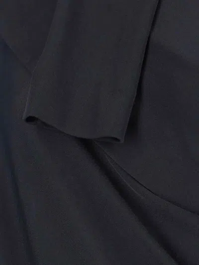 Jil Sander Black Layered Midi Dress In Black