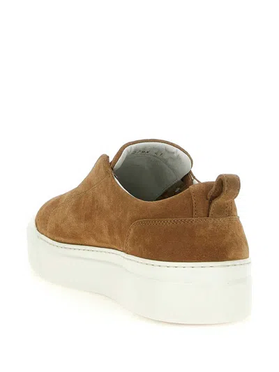 Kiton Slip-on Suede Leather Sneakers In Brown