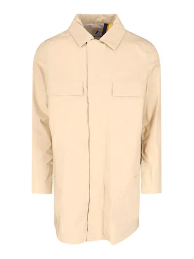 K-way Three-layer Poplin Coat In Brown