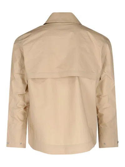 K-way Collared Three-layer Waterproof Jacket In Neutral