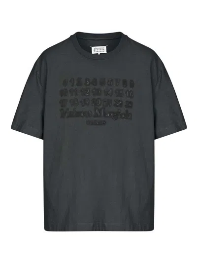 Maison Margiela Black Cotton Oversize T-shirt In Gray